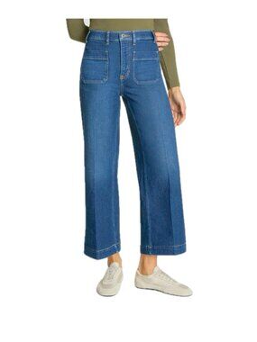 Spanx XL Cropped Wide Leg Jeans with Patch Pockets